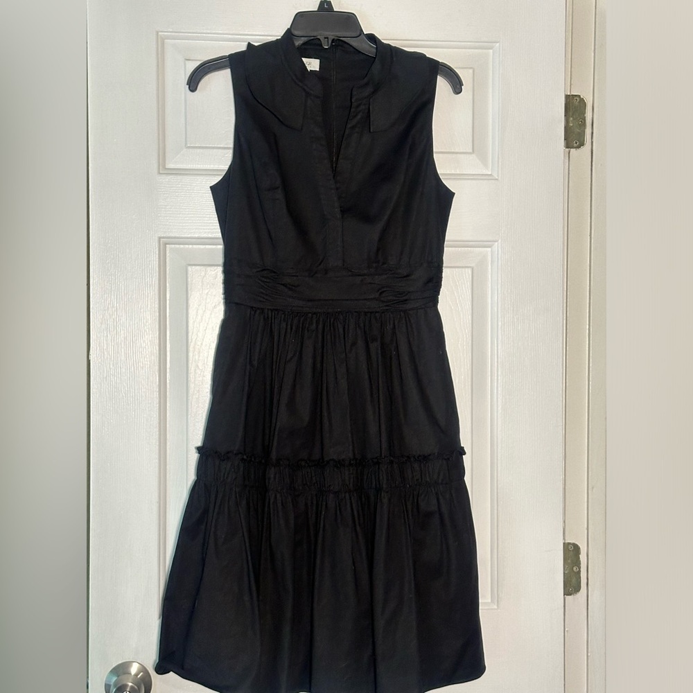 Kay Unger black cotton poplin dress with ruffles, size 4 - Picture 9 of 9